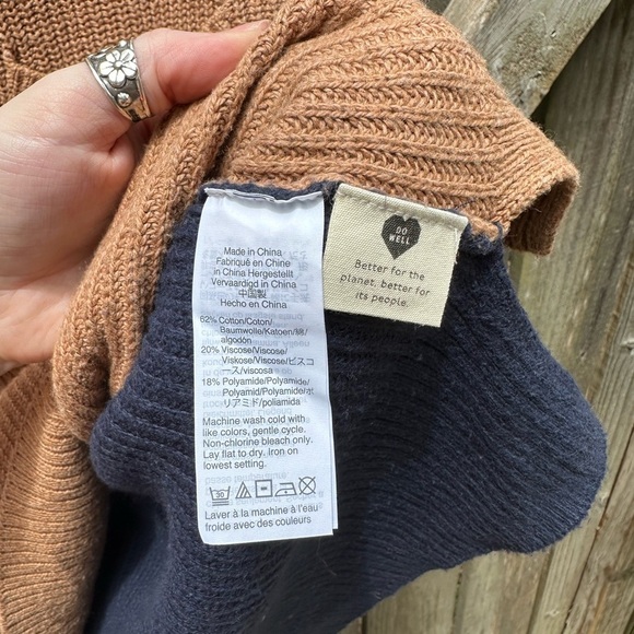 Madewell Thompson Pocket Pullover Sweater in Colorblock In Heather Timber - Picture 11 of 13